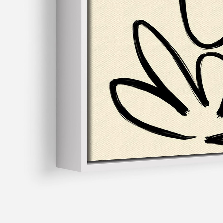 Obraz w ramie 80x120 - Złamane Granice - abstrakcyjna sztuka, przypominająca kwiat - rama biała