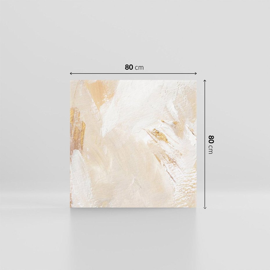 Obraz na płótnie 80x80 - Elegancja w Złocistym Chaosie - złoto beż, abstrakcja