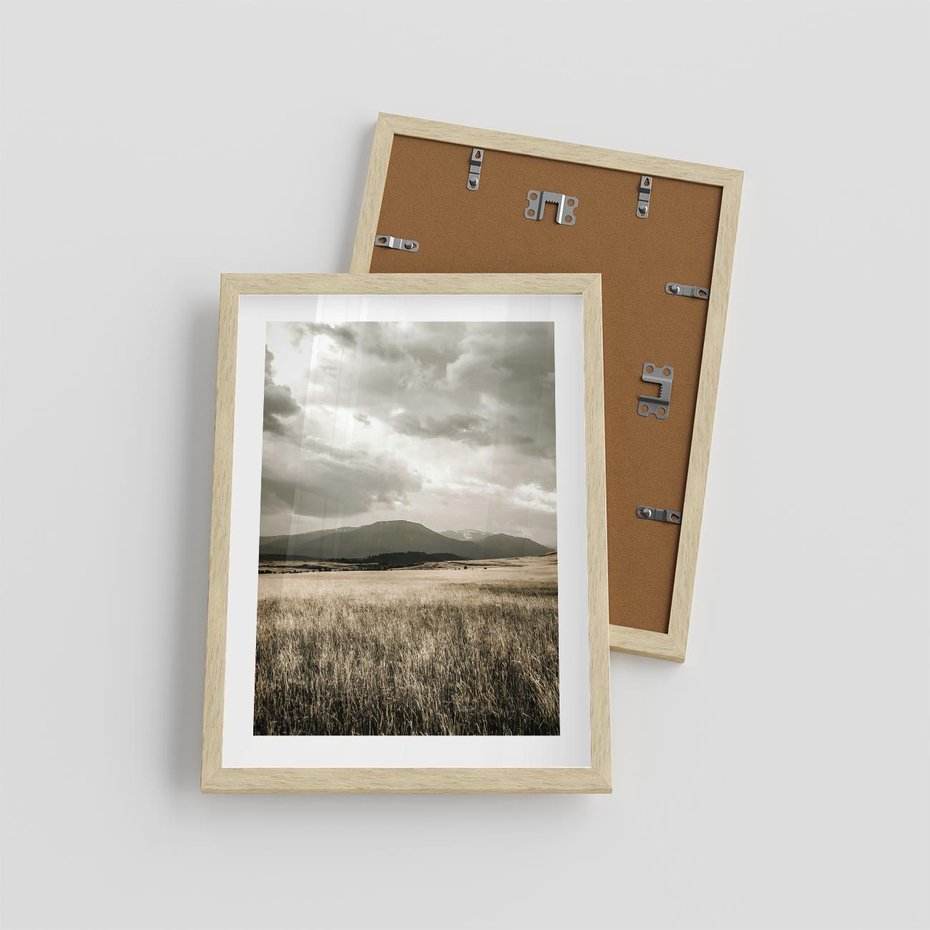 Plakat w ramie 30x40 - Nostalgiczny Krajobraz - pole, krajobraz - rama drewno