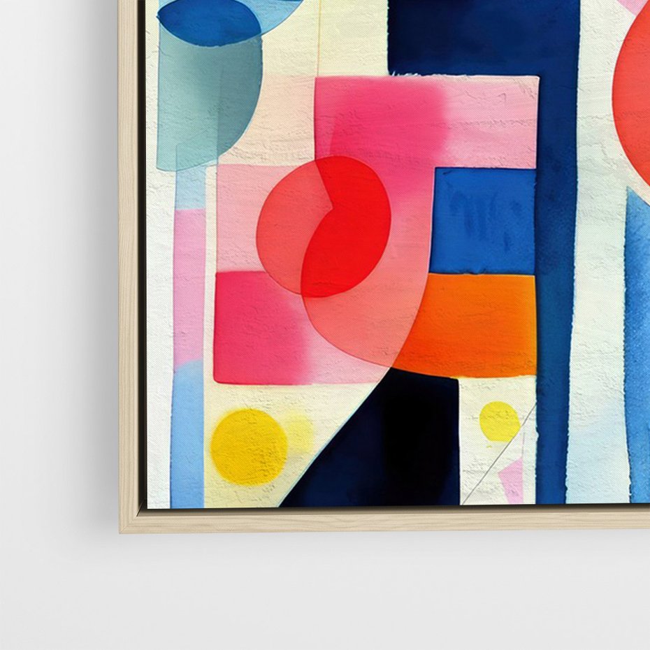 Obraz w ramie 80x120 - Księga Akwarelowych Przeniknięć - abstrakcyjny obraz, różne kolorowe kształty - rama drewno