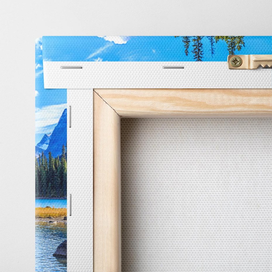 Obraz na płótnie 30x30 - spotkanie natury - góry, jezioro