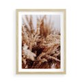 Plakat w ramie 50x70 - Sztuka Suszonych Traw - trawa pampas, suszone trawy - rama drewno