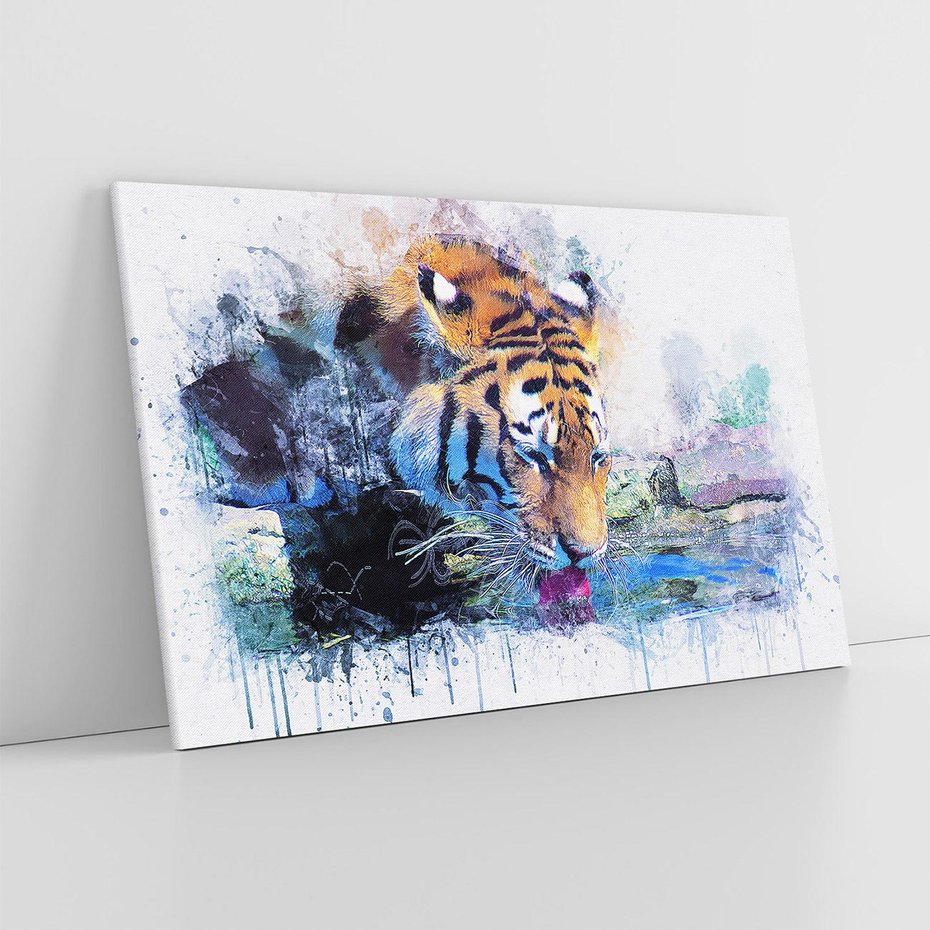 Obraz na płótnie 100x70 - Tygrys w abstrakcyjnym tańcu - tygrys, sztuka