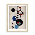 Plakat w ramie 50x70 - Rozkwitające Wibracje Wyobraźni - abstrakcyjna geometryczna kompozycja, koła linie - rama drewno