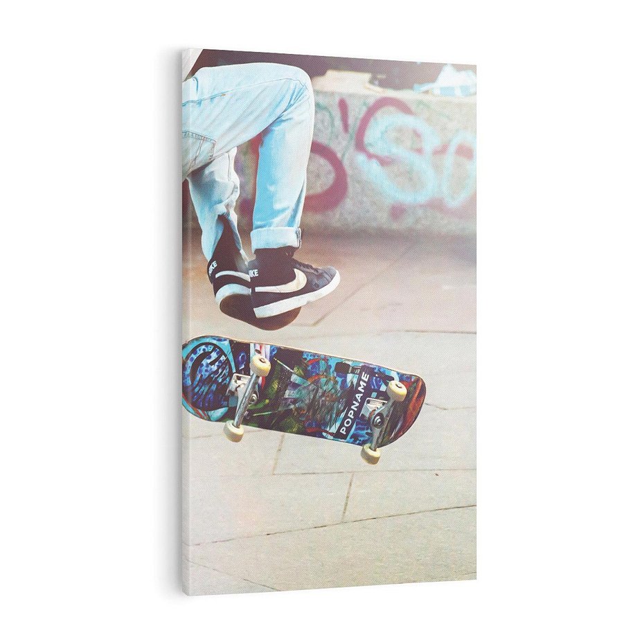 Obraz na płótnie 80x120 - Skateboardowe Rytmy na Desce - deskorolka, skateboard
