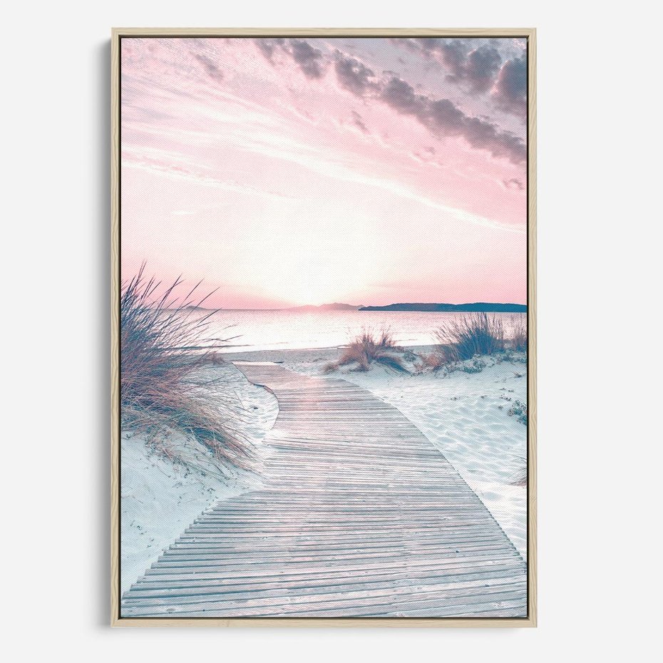 Obraz w ramie 80x120 - Magia Zachodu Słońca - fotografia, stonowane kolory - rama drewno