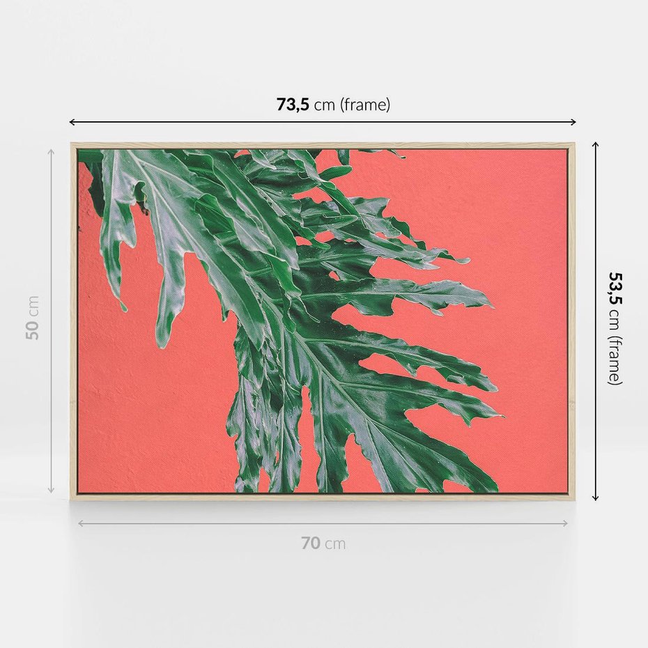 Obraz w ramie 70x50 - Energetyczna Eksplozja Natury - liście, kolor - rama drewno