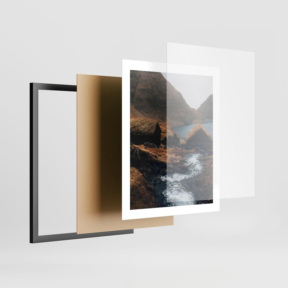 Plakat w ramie 40x50 - Spokój Natury - skandynawski, pejzaż - rama czarna