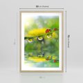 Plakat w ramie 50x70 - Deszczowa Biedronka - biedronka, deszcz - rama drewno