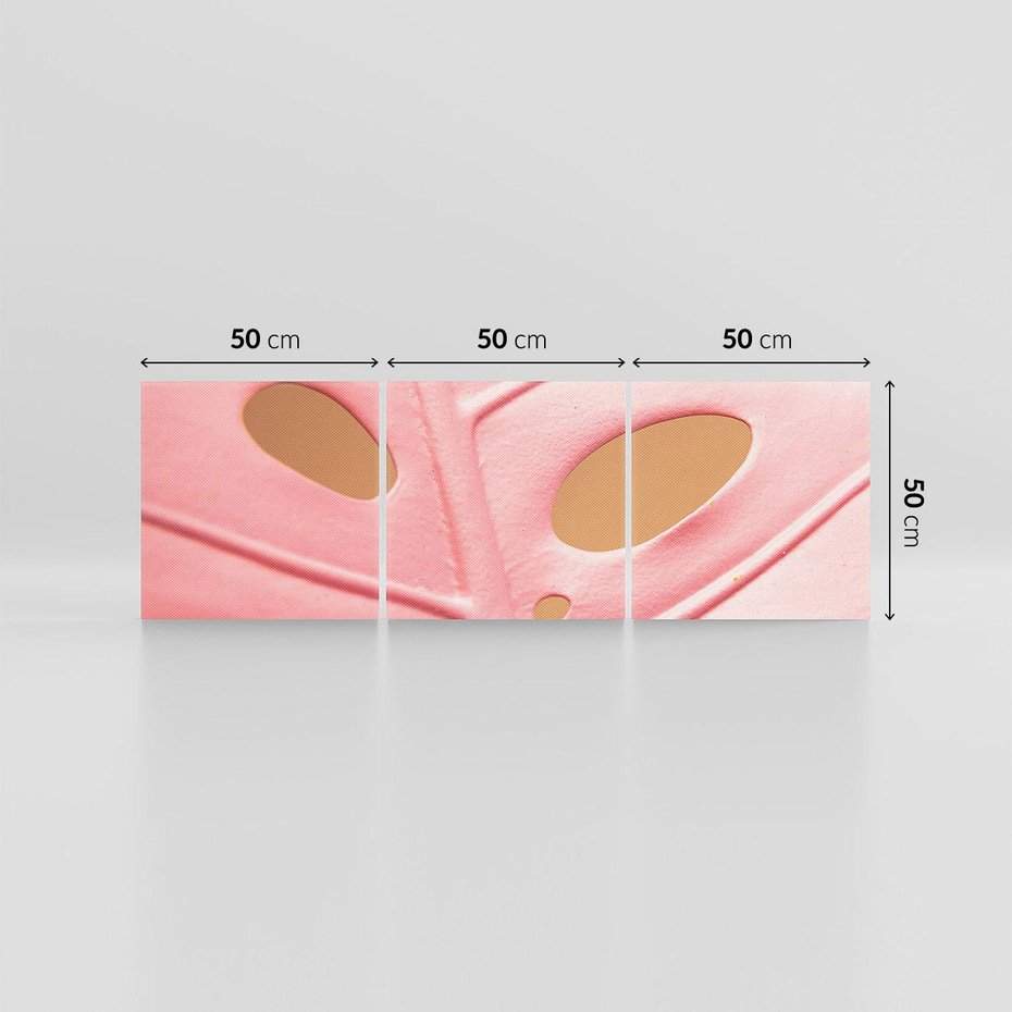 Obraz na płótnie 150x50 - Różowa monstera w pełnym rozkwicie - różowa, monstera