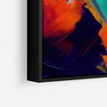Obraz w ramie 50x50 - Abstrakcyjne wizje czasu - żywe radosne kolory, plamy kolory - rama czarna