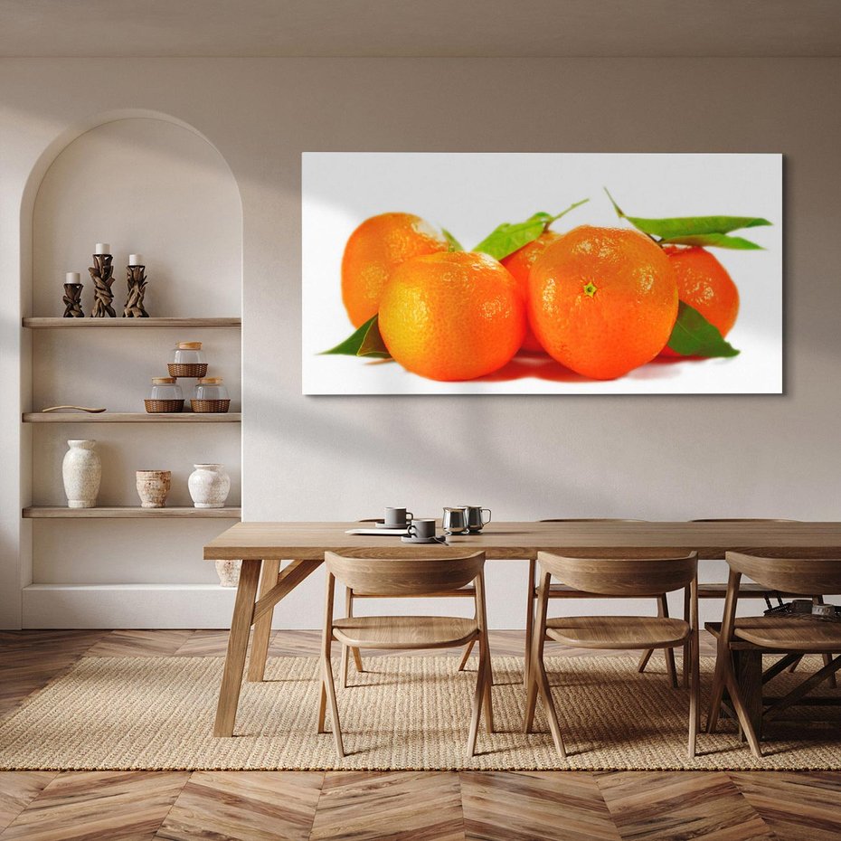 Obraz na płótnie 120x60 - Mandarynki - Owocowy Zestaw - mandarynki, owoce