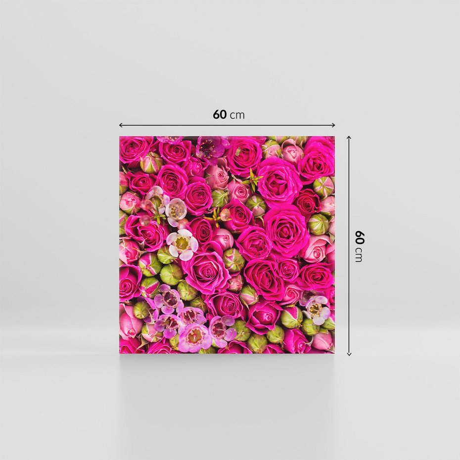 Obraz na płótnie 60x60 - Kwiatowa symfonia róż - róże, kwiaty