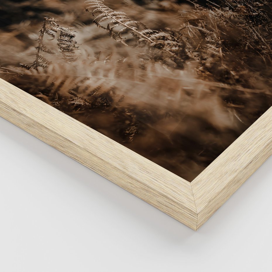 Zestaw obrazy w ramie 30x40 galeria - Jesienne, liście, nostalgia - rama drewno