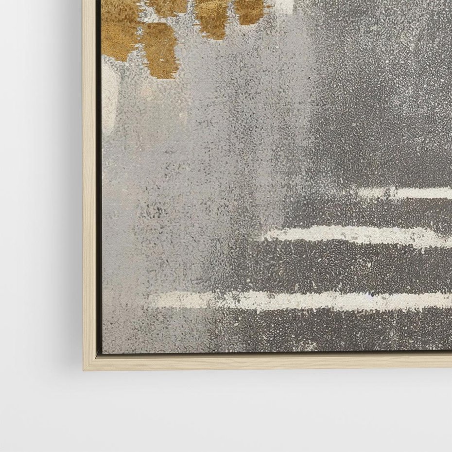 Obraz w ramie 80x80 - Malowane impresje zmysłów - abstrakcyjne plamy, linie - rama drewno