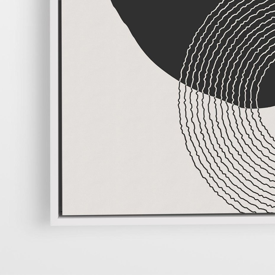 Obraz w ramie 50x50 - Migotliwa Opowieść - abstrakcyjna kompozycja, okręgi - rama biała