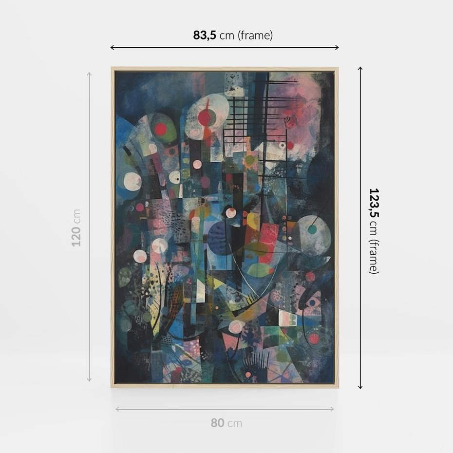Obraz w ramie 80x120 - Rozbijając Granice Kreatywności - abstrakcyjny obraz, sztuka abstrakcji - rama drewno