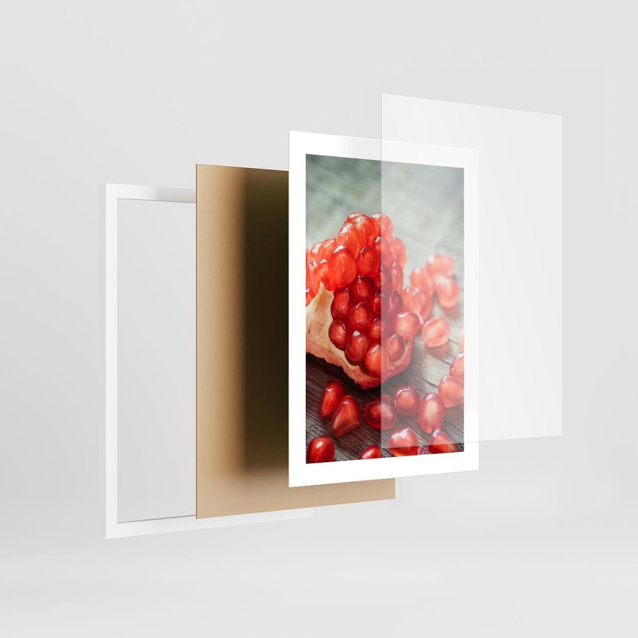 Plakat w ramie 30x40 - Granatowa Inspiracja Kuchni - granat, kuchnia - rama biała