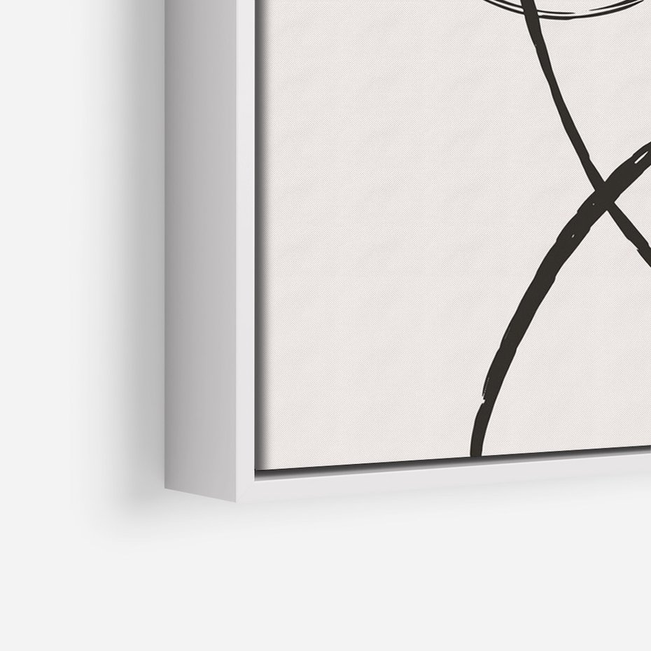 Obraz w ramie 50x70 - Zaklęte Linie - abstrakcyjne szkicowane linie, minimalizm - rama biała