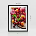 Plakat w ramie 30x40 - Owoce w restauracji artystycznie - owoce, restauracja - rama czarna