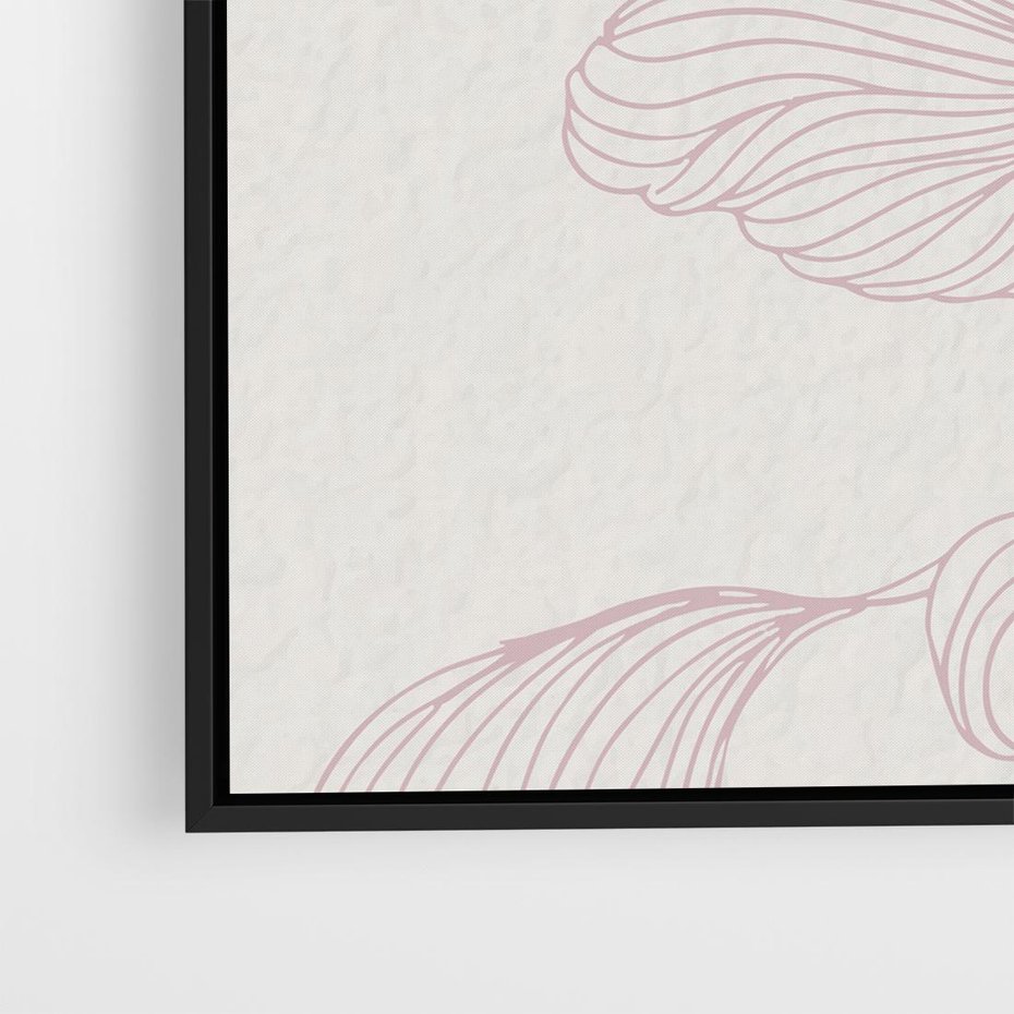 Obraz w ramie 50x50 - Szept marzeń i tajemnic - abstrakcyjne, roślinne ornamenty - rama czarna