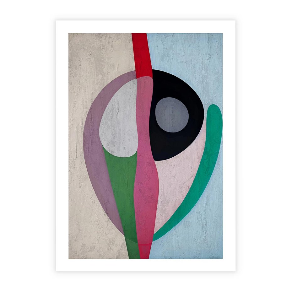 Plakat bez ramy 40x50 - Wibracje Kolorów Marzeń - abstrakcyjne dziwne kształty, olejny obraz