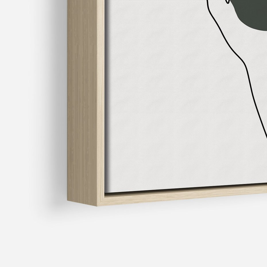 Obraz w ramie 80x120 - Bezczasowe Echo - szkic jedną linią, one line - rama drewno