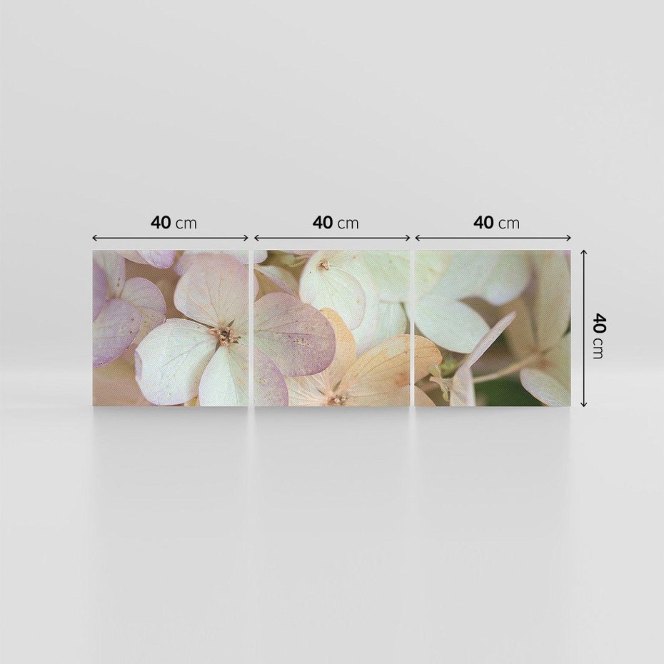 Obraz na płótnie 120x40 - Kwiatowy taniec - kwiaty, hortensje