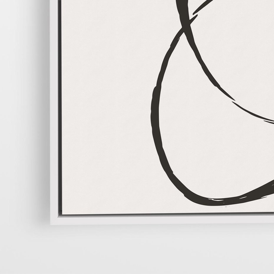 Obraz w ramie 50x50 - Modernistyczne Refleksje - abstrakcyjne szkicowane linie, minimalizm - rama biała