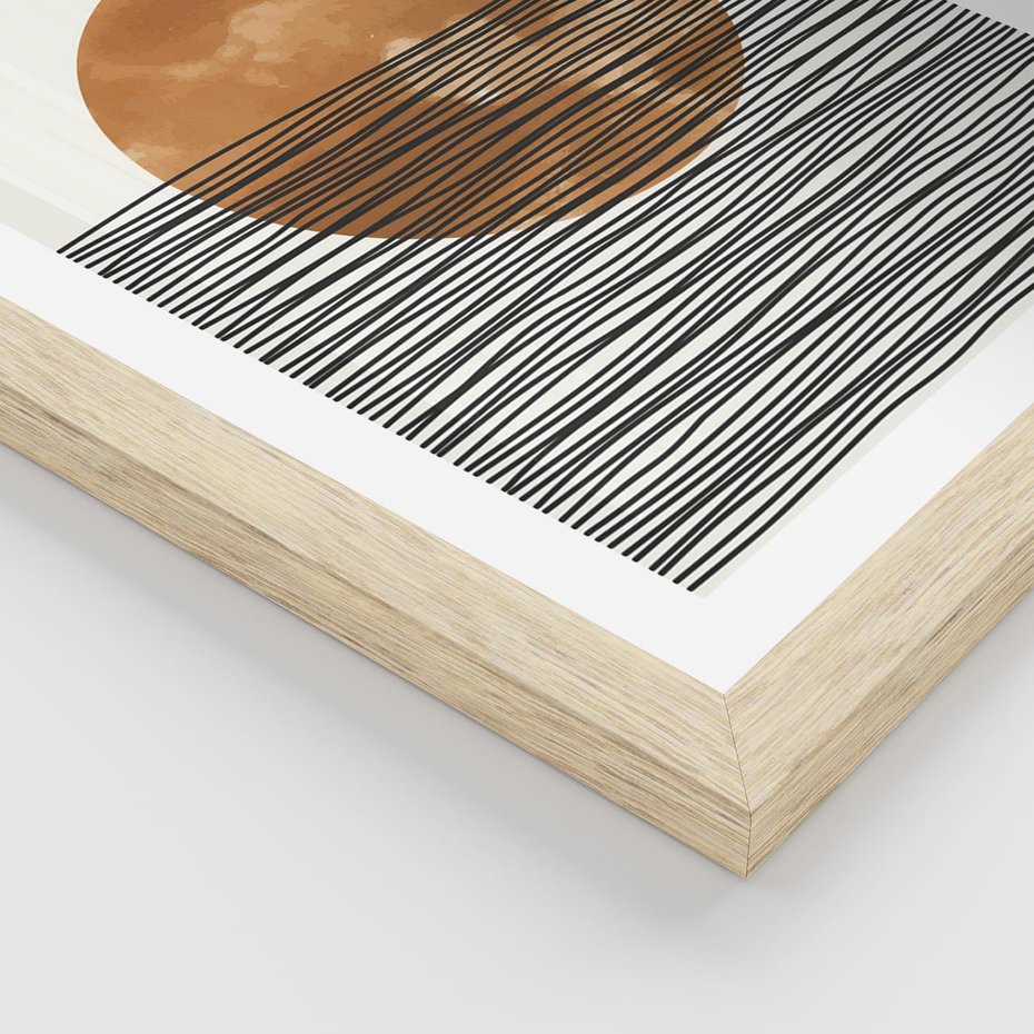 Plakat w ramie 40x50 - Okrąg Mocy - boho obraz, geometria - rama drewno