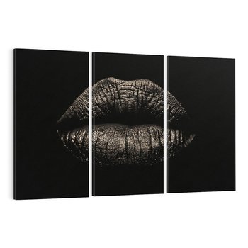 Obraz na płótnie 120x80 - Usta Czarno-Białe - usta, czarno