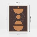 Obraz w ramie 50x70 - Impulsy Przestrzeni - mid century styl, nowoczesna grafika - rama drewno