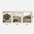Zestaw obrazy w ramie 30x40 galeria - Górski, krajobraz, sepia - rama drewno