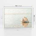 Obraz w ramie 70x50 - Spokój Plaży - fotografia, biała muszla na plaży - rama biała