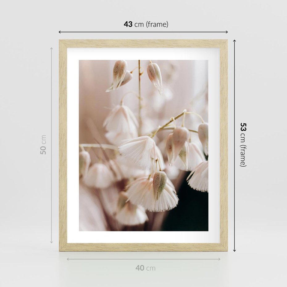 Plakat w ramie 40x50 - Suszona Delikatność - suszone kwiaty, rośliny - rama drewno