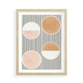Plakat w ramie 50x70 - Przenikające Kształty - abstrkacyjna nowoczesna sztuka, koła okręgi - rama drewno
