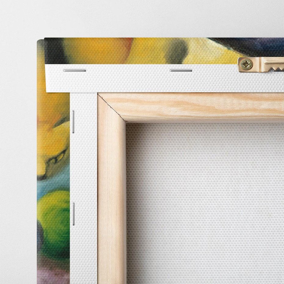 Obraz na płótnie 100x50 - "Dwa koty, niebieski i żółty" (1912) Franz Marc - Reprodukcja - reprodukcja, obraz na płótnie