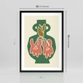 Plakat w ramie 50x70 - Kreatywne Impulsy - boho styl, wazon - rama czarna