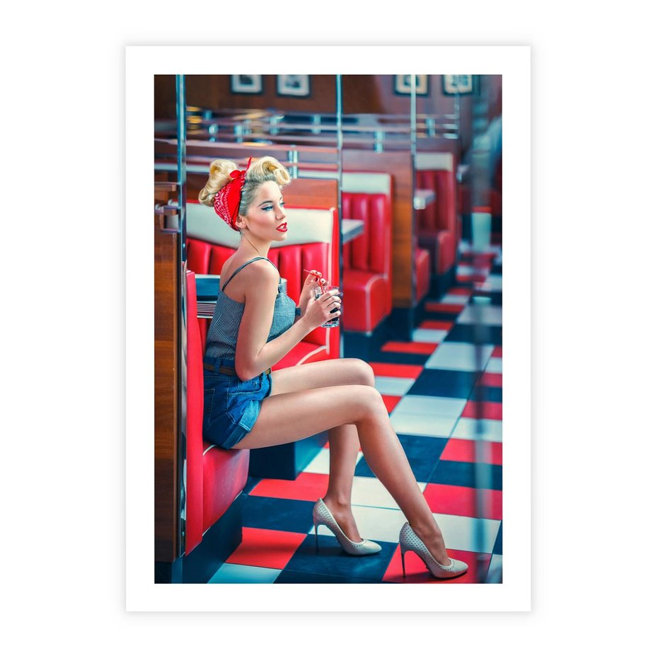 Plakat bez ramy 30x40 - Stylowa Elegancja - retro, pinup