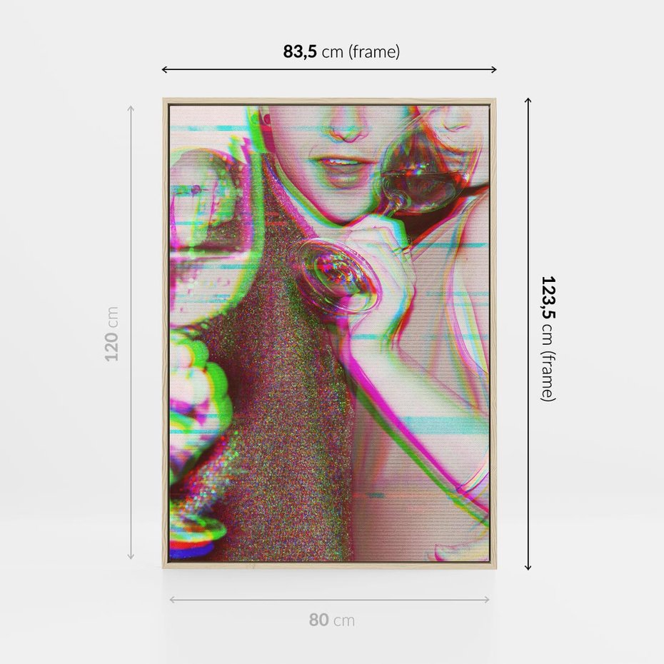 Obraz w ramie 80x120 - Zakochani na Kliszy - zdjecie, stara prześwietlona klisza - rama drewno