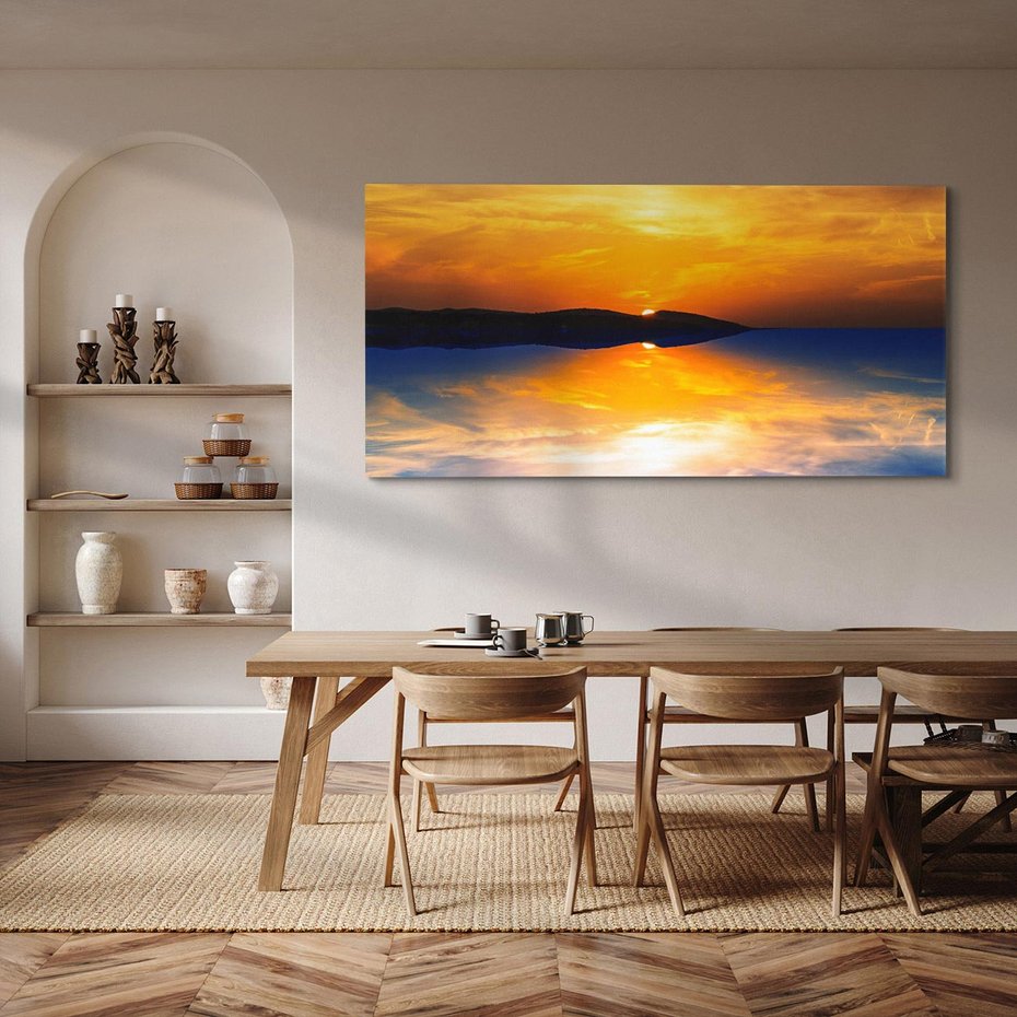 Obraz na płótnie 120x60 - Zachód słońca nad oceanem - zachód słońca,