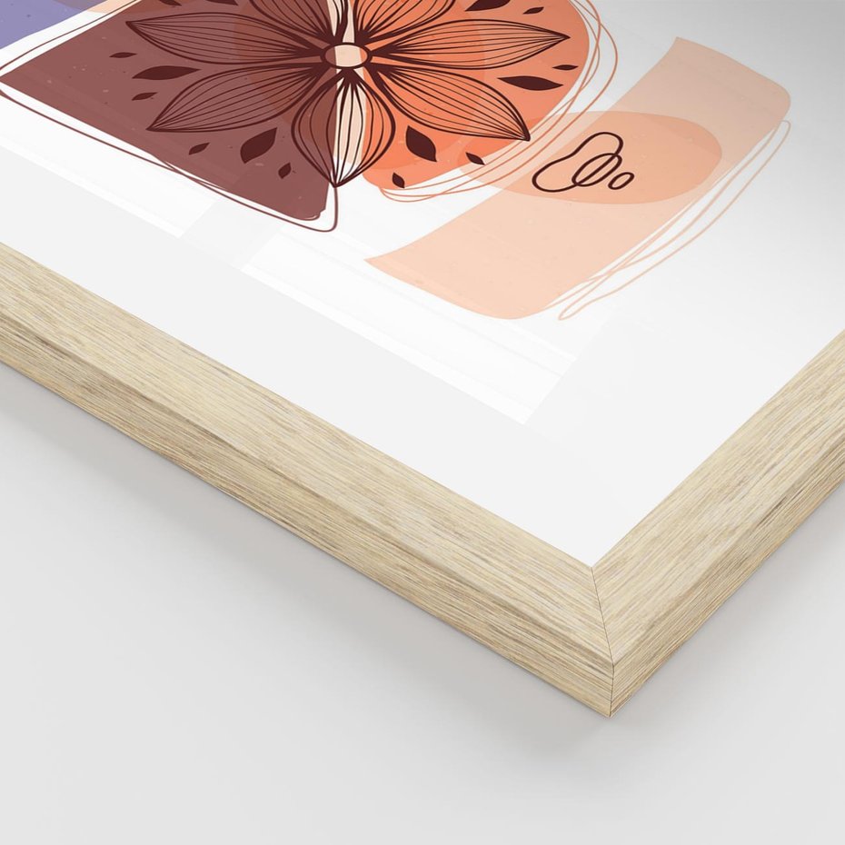 Plakat w ramie 30x40 - Kwiatowa Oaza - abstrakcyjna sztuka, plamy - rama drewno