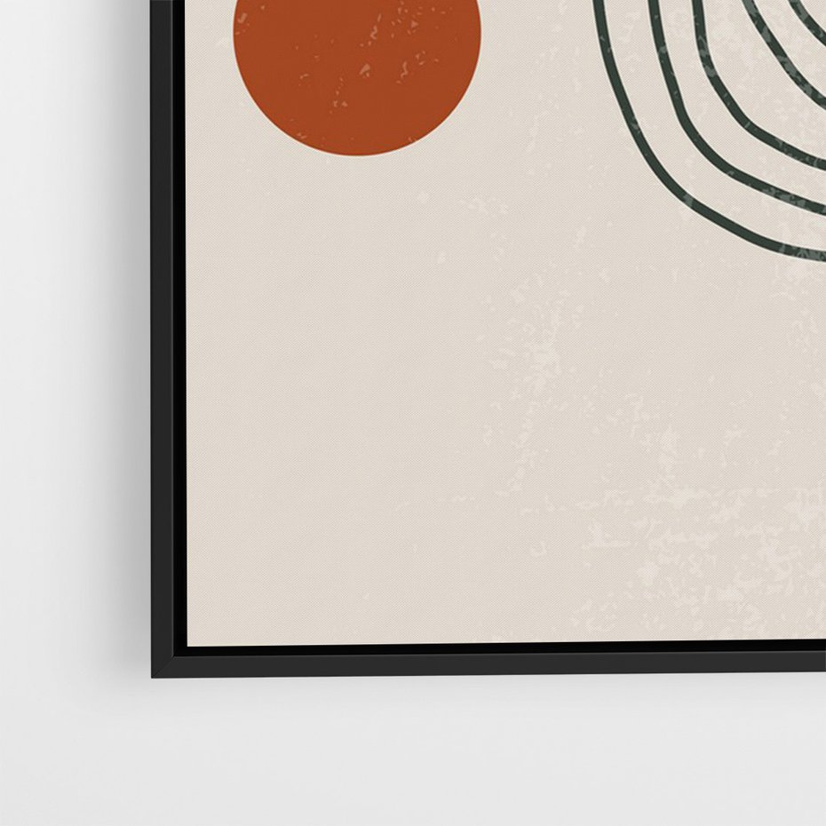 Obraz w ramie 50x70 - Czysta Refleksja - abstrakcyjna sztuka, boho kształty - rama czarna