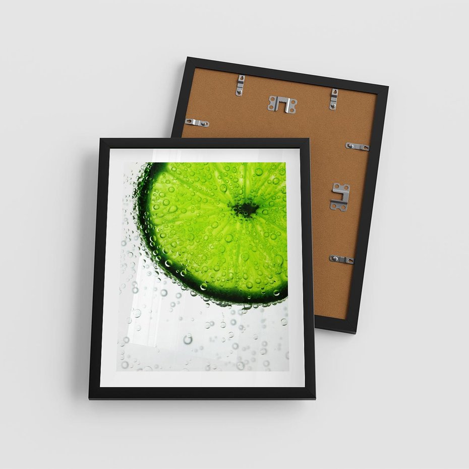 Plakat w ramie 40x50 - Świeżość i kwasowość limonki - limnka, owoce - rama czarna