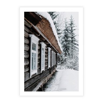 Plakat bez ramy 30x40 - Cicha Zima - zima, domek w górach