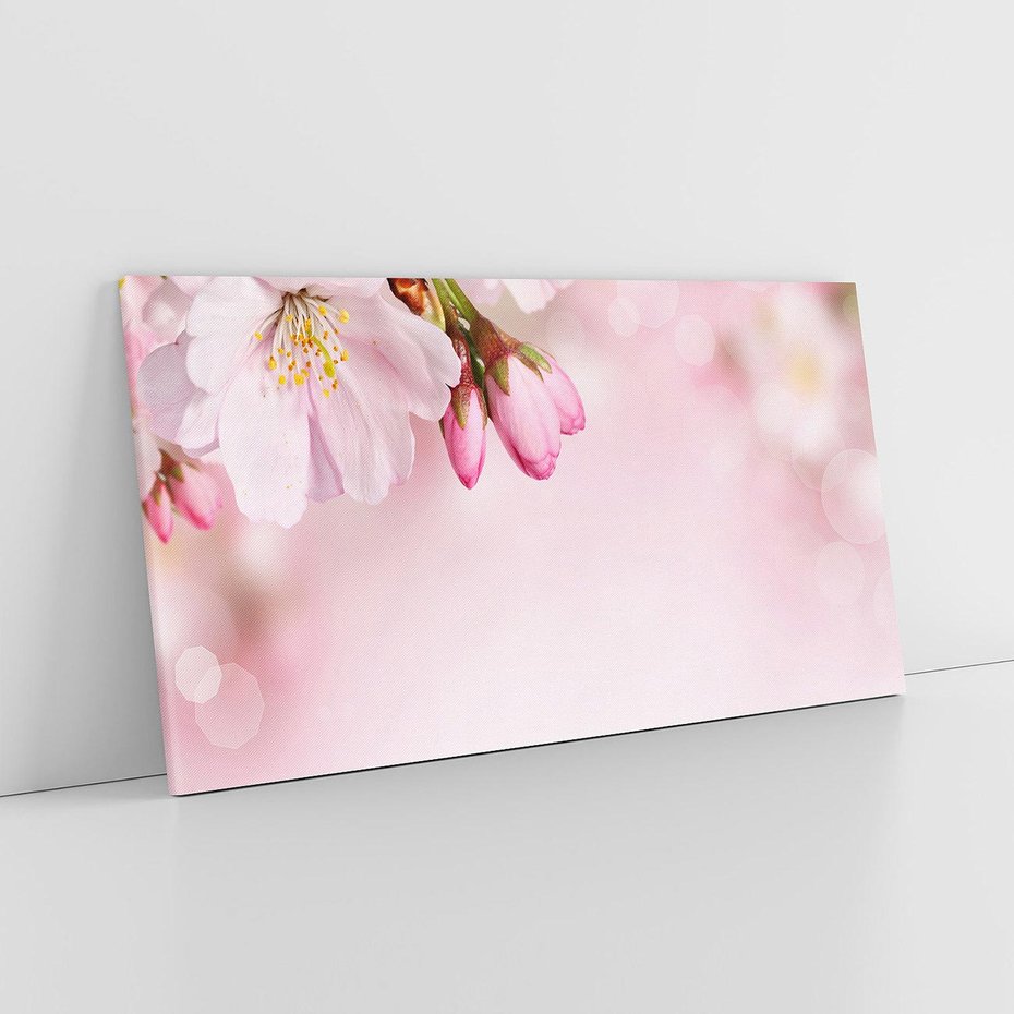 Obraz na płótnie 140x70 - Kwitnąca wiśnia: delikatność natury - kwitnąca, wiśnia