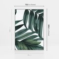 Obraz w ramie 70x100 - Ruchome liście czasu - liście palmy, tropikalne - rama biała