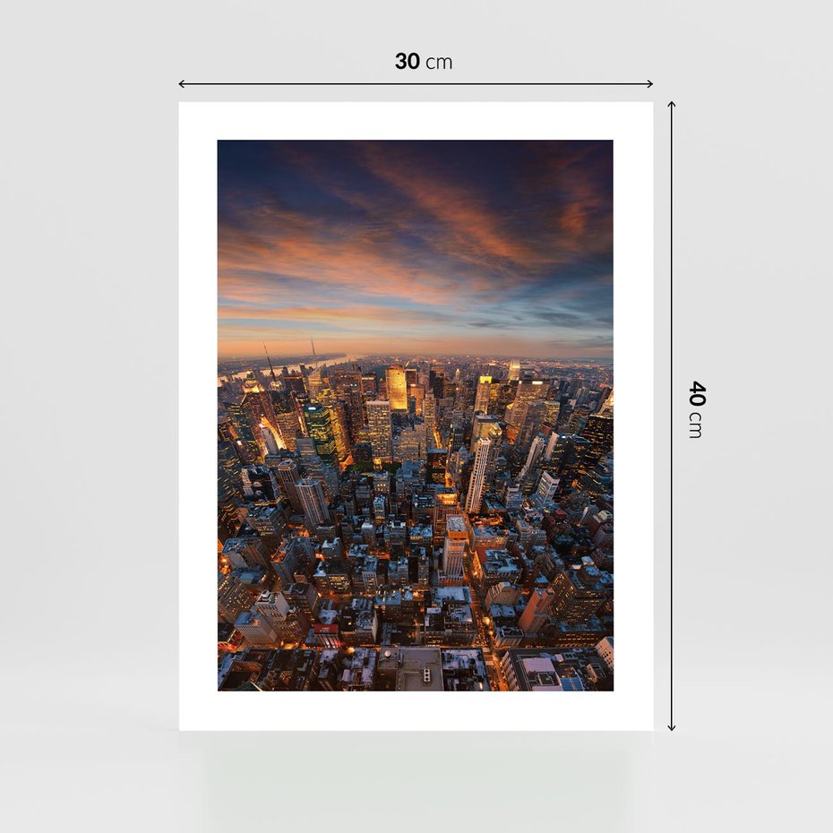 Plakat bez ramy 30x40 - Miasto wieżowców w perspektywie - miasto, wieżowce