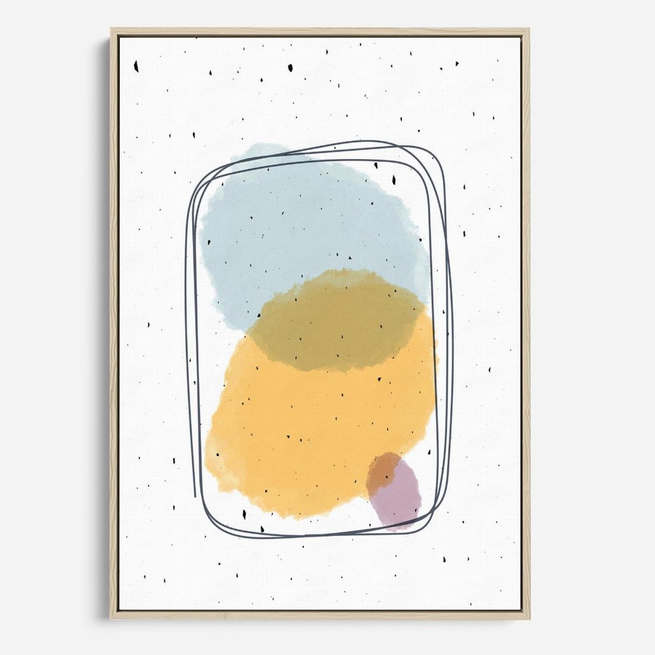 Obraz w ramie 70x100 - Wibracje Linii - abstrakcyjna kompozycja, jak ręcznie malowana - rama drewno