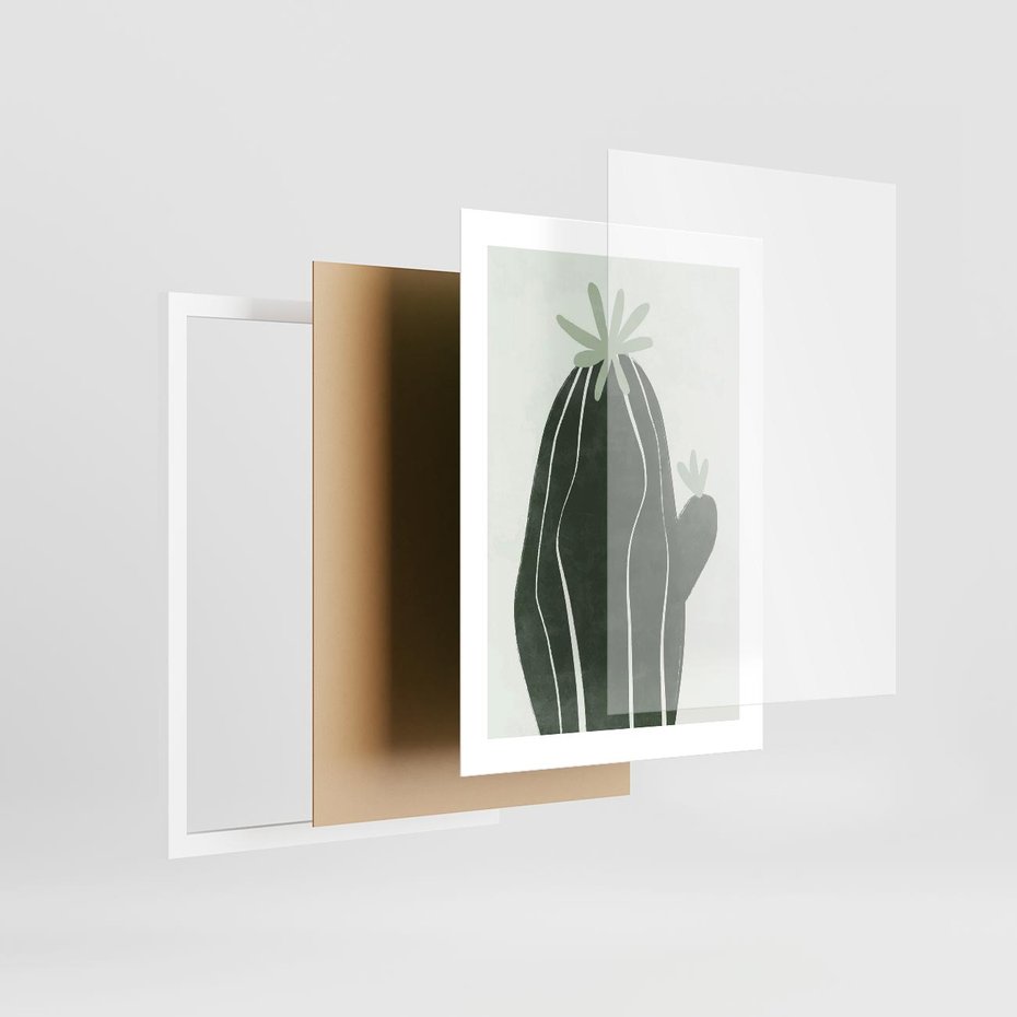 Plakat w ramie 30x40 - Zieleń Inspirującego Życia - zielony plakat, minimalizm - rama biała